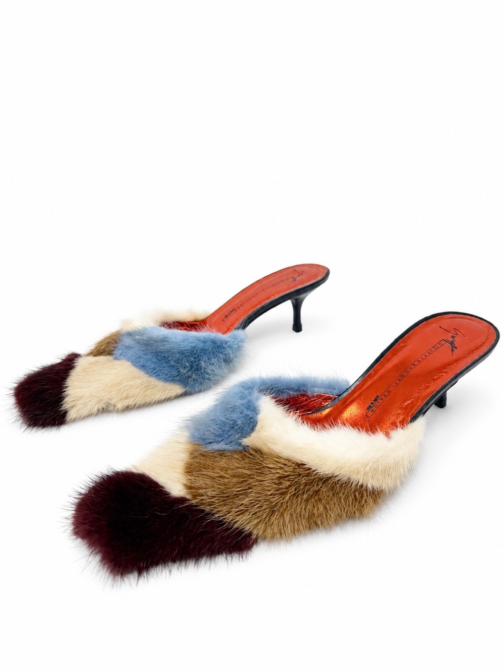 Giuseppe Zanotti Mink Fur Mule Heels Womens Size EU 37
